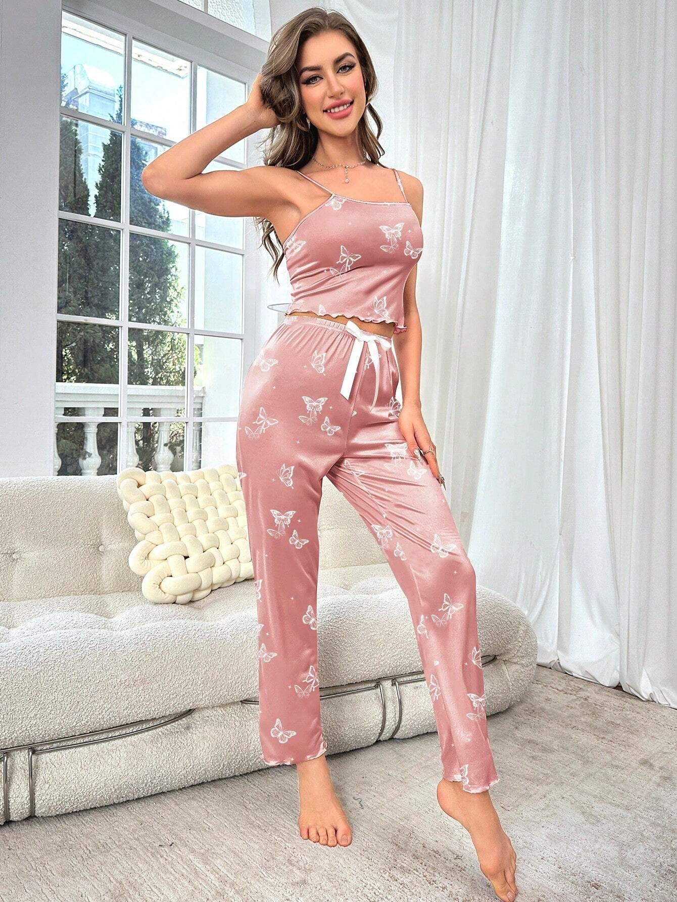 Butterfly Print Cami Top & Pants PJ Set