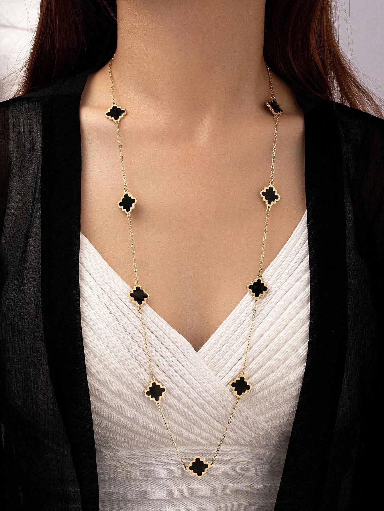 1Pc Fashion Iron Alloy Geometric Decor Long Necklace for Women for Daily Life