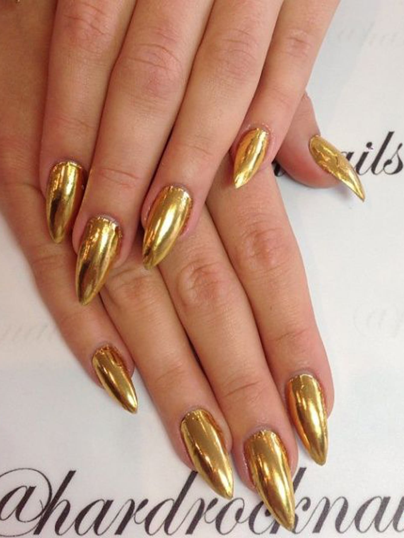 Get Glamorous with 24Pcs Short Almond Gold Solid Mirror Fake Nail & 1Pc Nail File & 1Sheet Tape