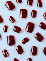 Instantly Upgrade Your Look with 24Pcs Short Coffin Red Matte Solid Fake Nail & 1Sheet Tape & 1Pc Nail File