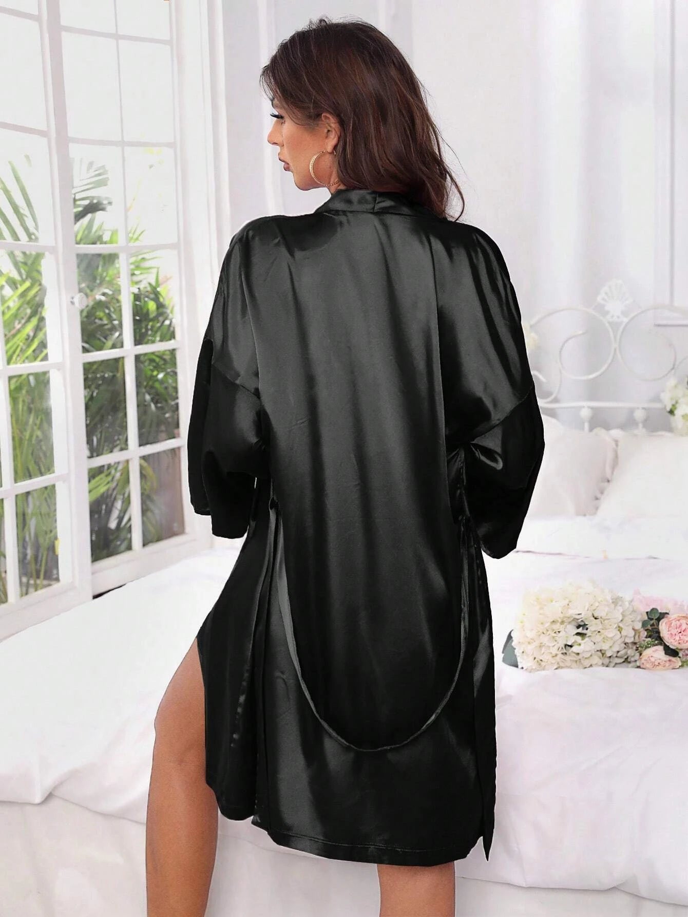 Women'S Satin Robe and Nightgown Homewear Set