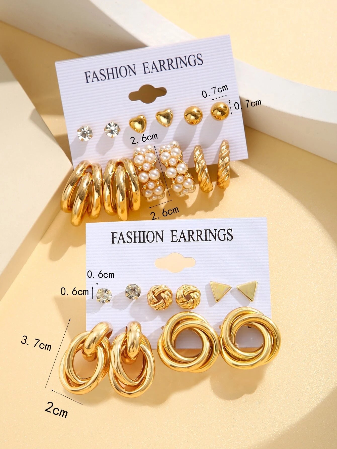 24Pcs Simple Rhinestone Faux Pearl Earrings with Metallic Geometric Design for Women, Perfect for Vacation, Dating, Gifts and Daily Wear
