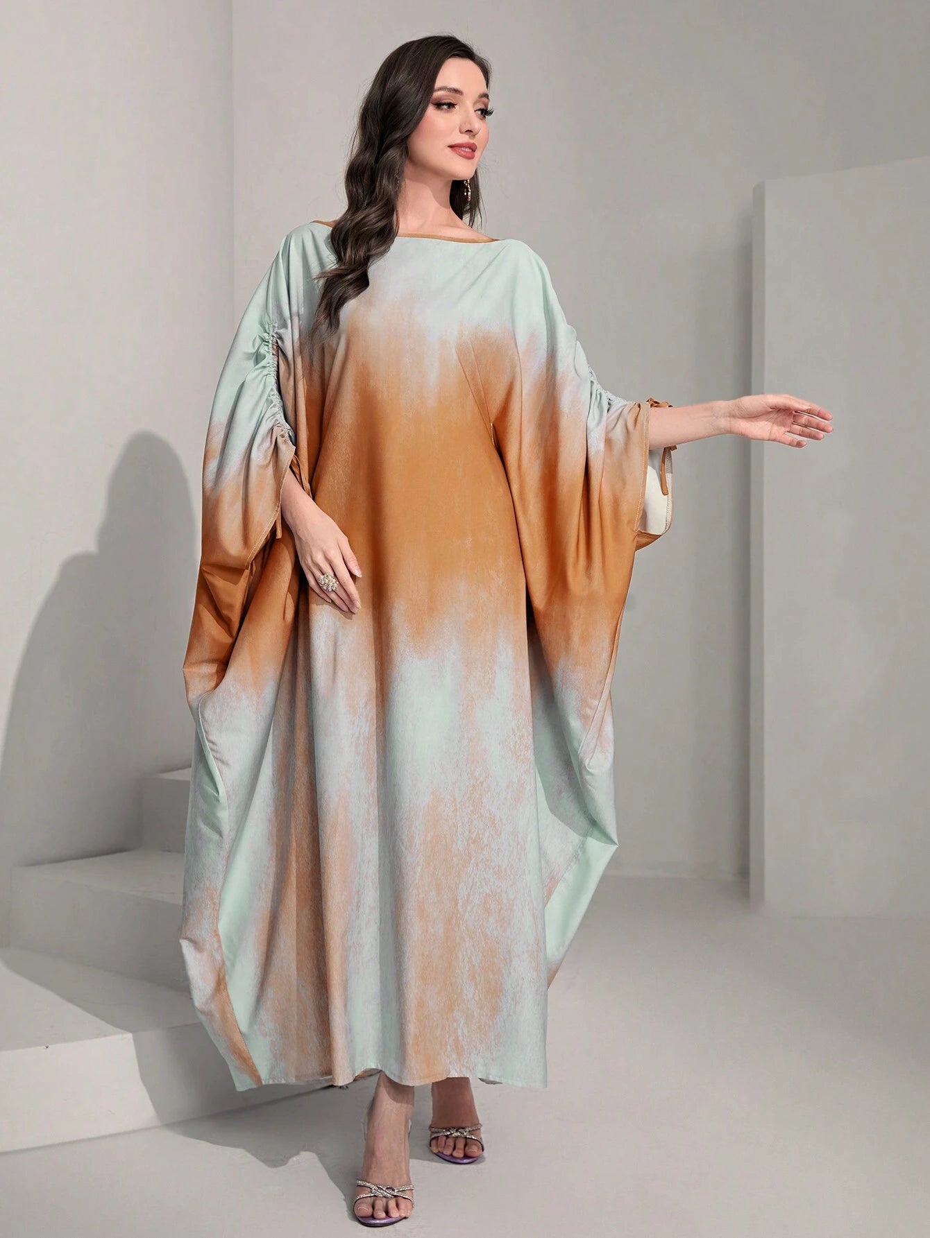 Najma Tie Dye Batwing Sleeve Kaftan