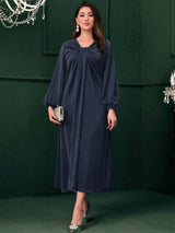 Mulvari Ruched Front Lantern Sleeve Dress
