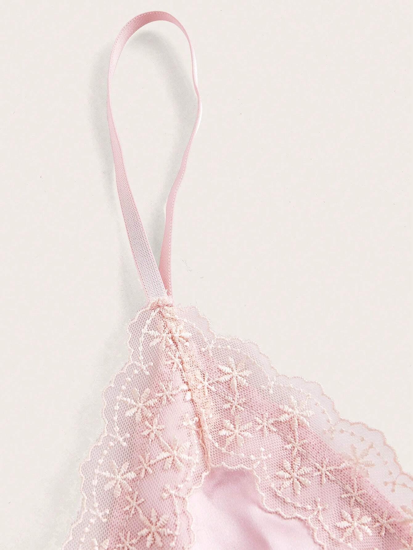 Lace Patchwork Women'S Cami Sleep Dress