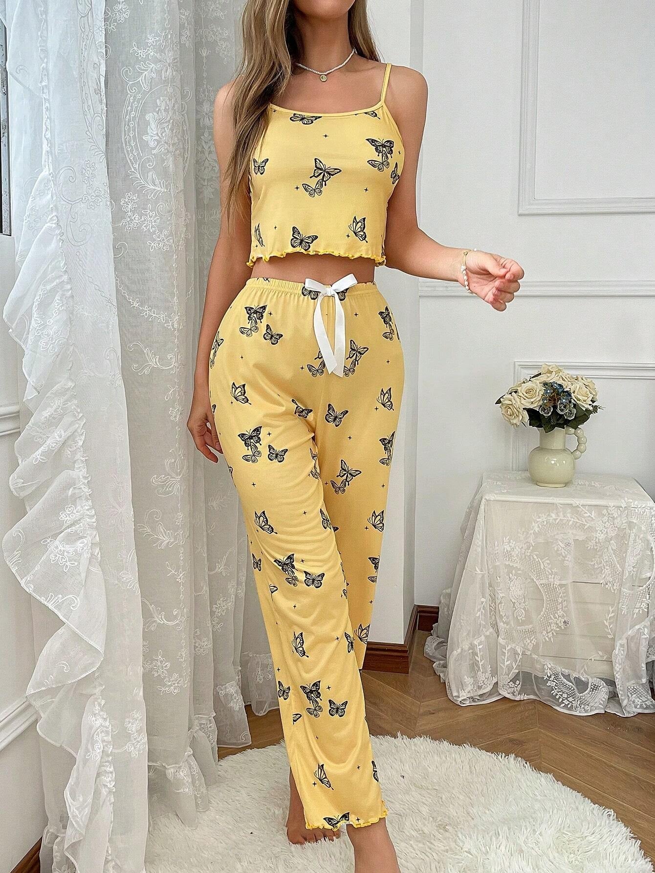 Butterfly Print Cami Top & Pants PJ Set