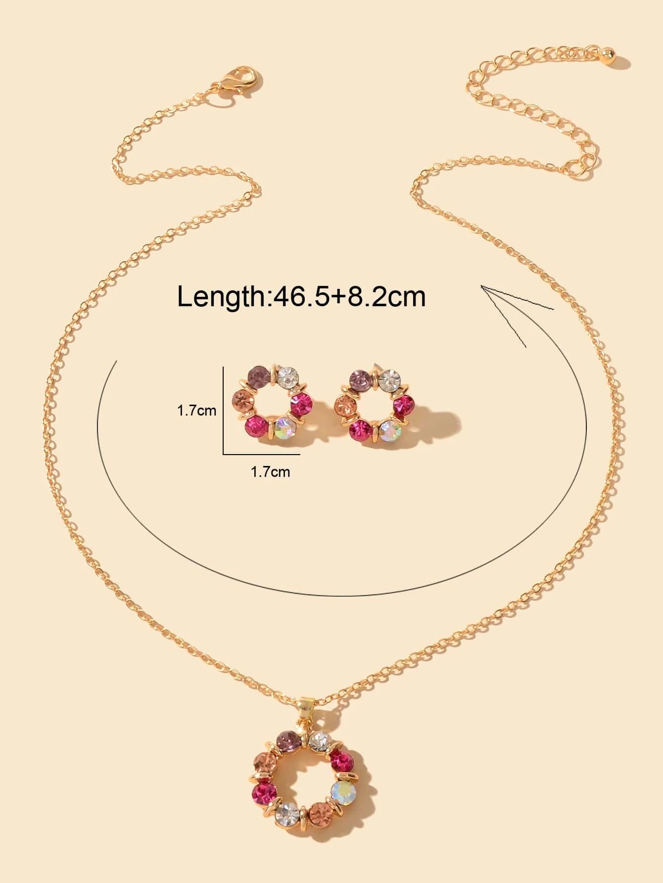 3Pcs/Set Glamorous Cubic Zirconia Water-Drop Decor Jewelry Set for Women for Daily Decoration