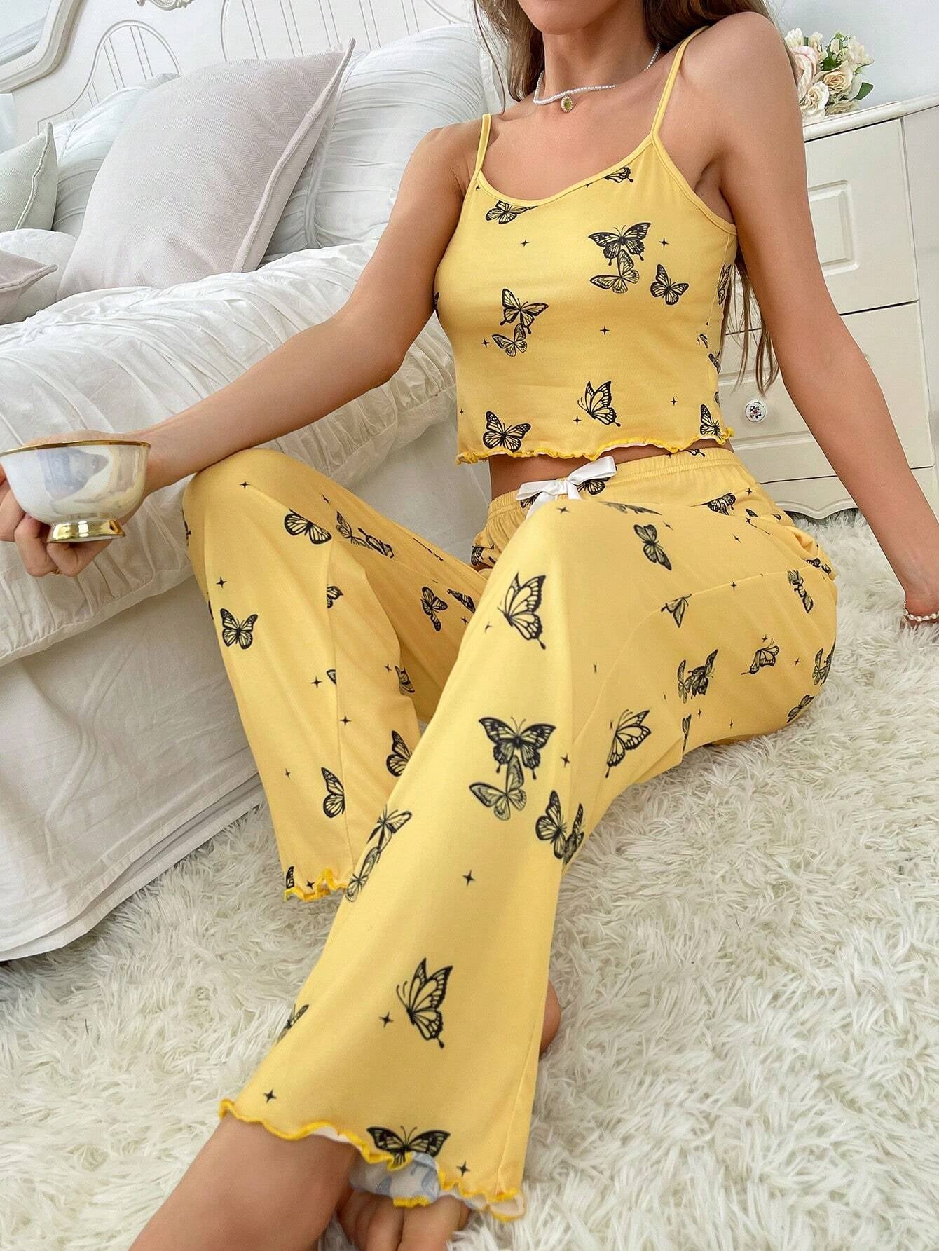 Butterfly Print Cami Top & Pants PJ Set