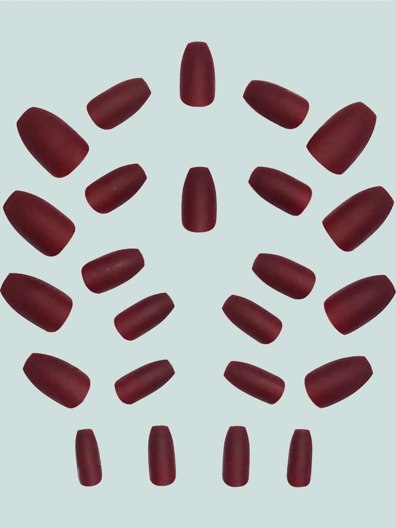 24Pcs/Set Medium Long Almond-Shaped Matte Solid Color Full Cover False Nails for Women and Girls