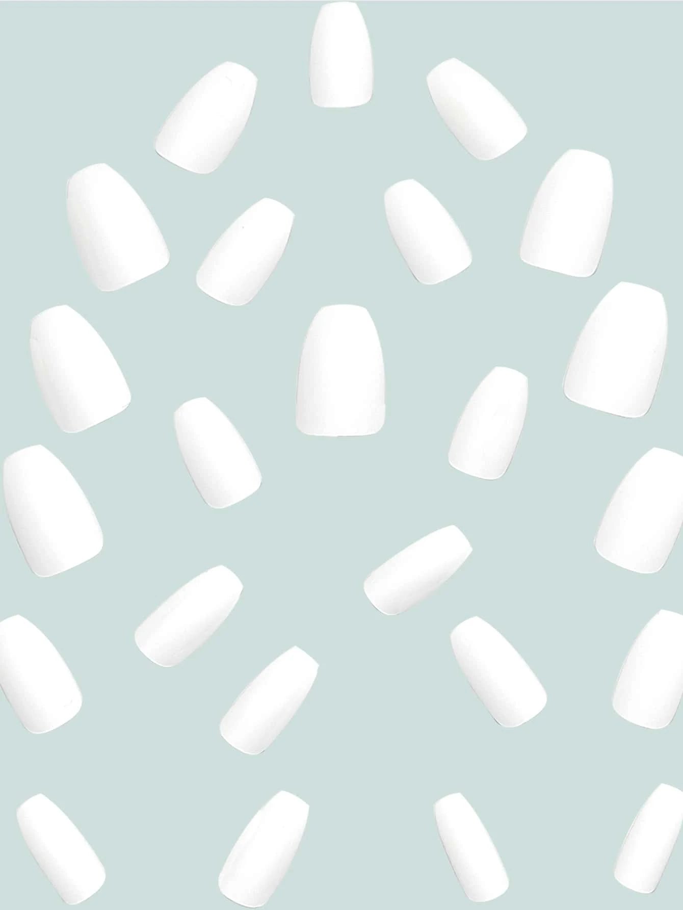 24Pcs/Set Medium Long Almond-Shaped Matte Solid Color Full Cover False Nails for Women and Girls