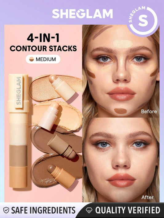 SHEGLAM قلم تحديد الوجه متعدد الألوان 6 ألوان