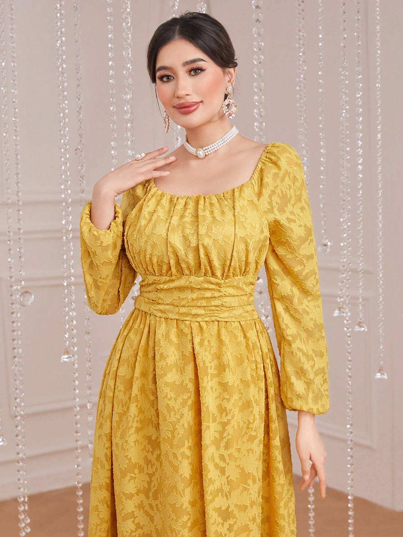 Modely Women'S Solid Color Waist-Cinching Dress