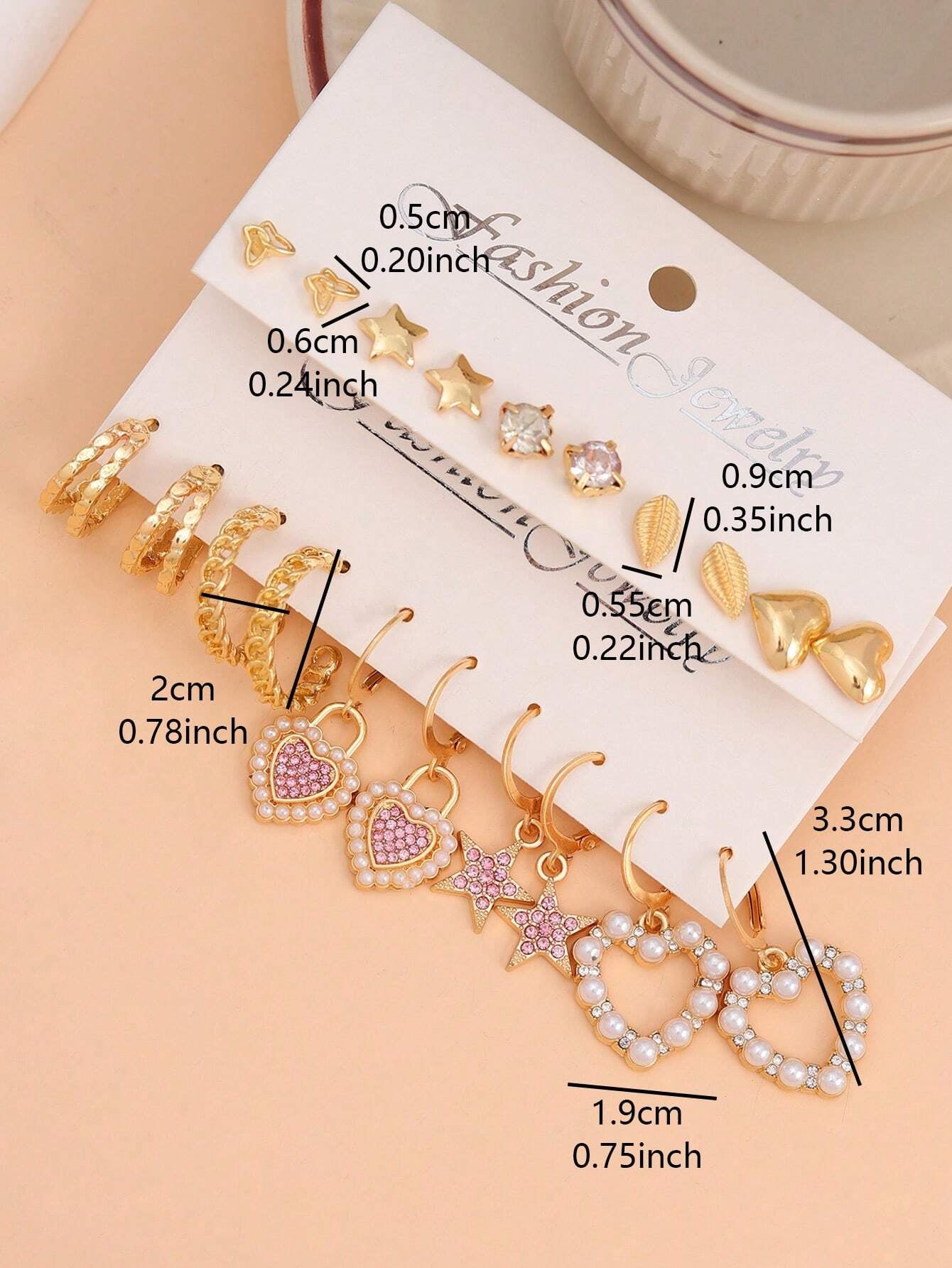 10Pairs European and American Style Faux Pearl Butterfly & Geometric Shape Earrings Set for Women, Trendy Vintage Chic Circular Pendant Dangle Earrings