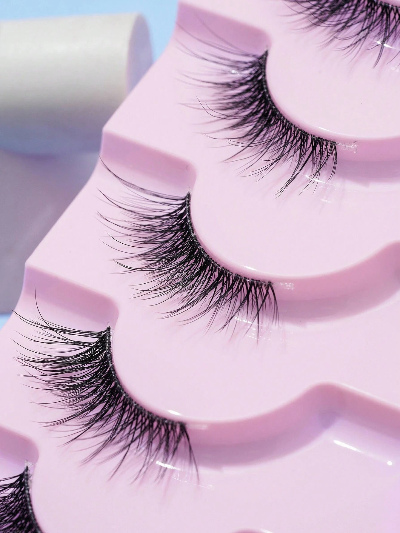 7Pairs/Set Natural Long 3D Crossed Transparent Stem False Eyelashes 5-13Mm