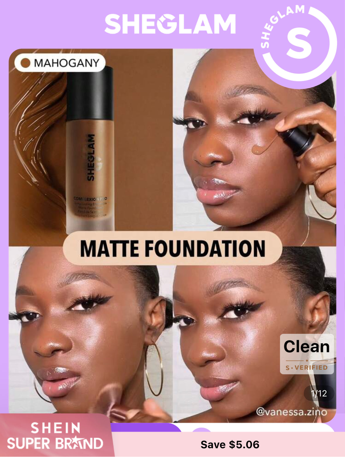 SHEGLAM Mahogany كريم أساس سائل