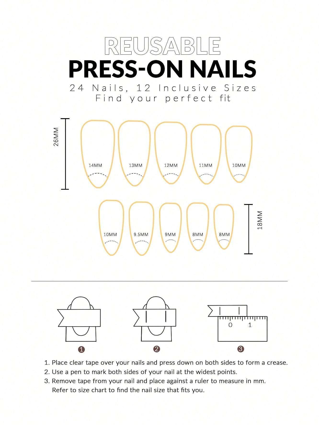 24Pcs Gradient Lightning Pattern Medium Length Almond False Nails, 1 Sheet Jelly Glue, and 1Pc Nail File