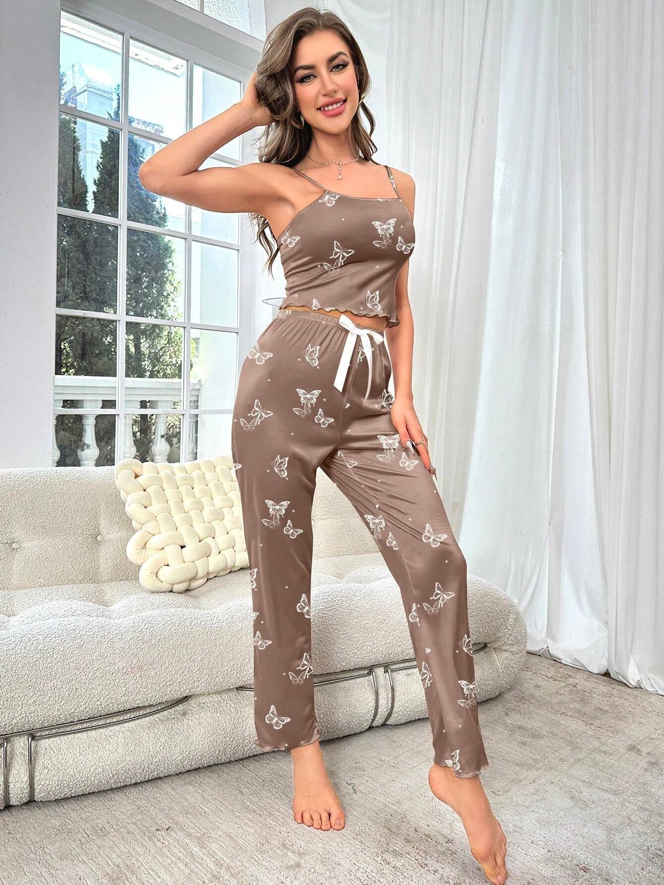 Butterfly Print Cami Top & Pants PJ Set