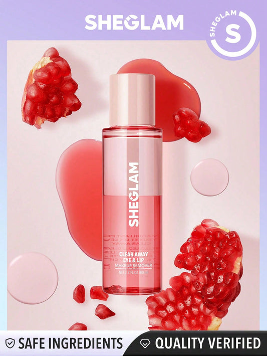 SHEGLAM Clear Away Eye & Lip Makeup Remover Nourishing Non-Greasy and Lightweight Deep Cleansing Moisturizing Makeup Remover for Eyes and Lips Ultra Gentle on Eyes with Red Pomegranate Vitamin C Vitamin E Black Friday Sale Makeup Remover