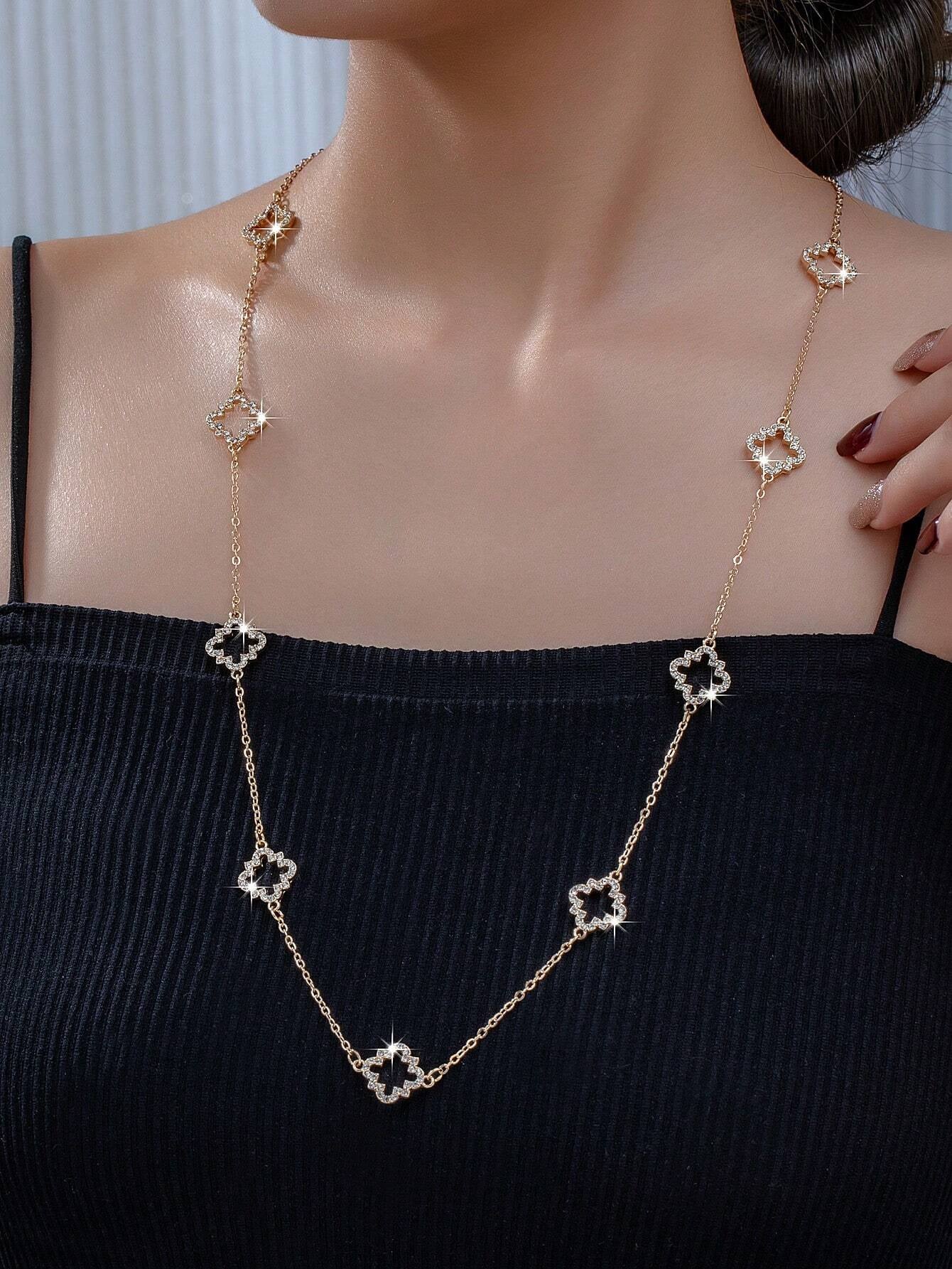1Pc Fashion Iron Alloy Geometric Decor Long Necklace for Women for Daily Life