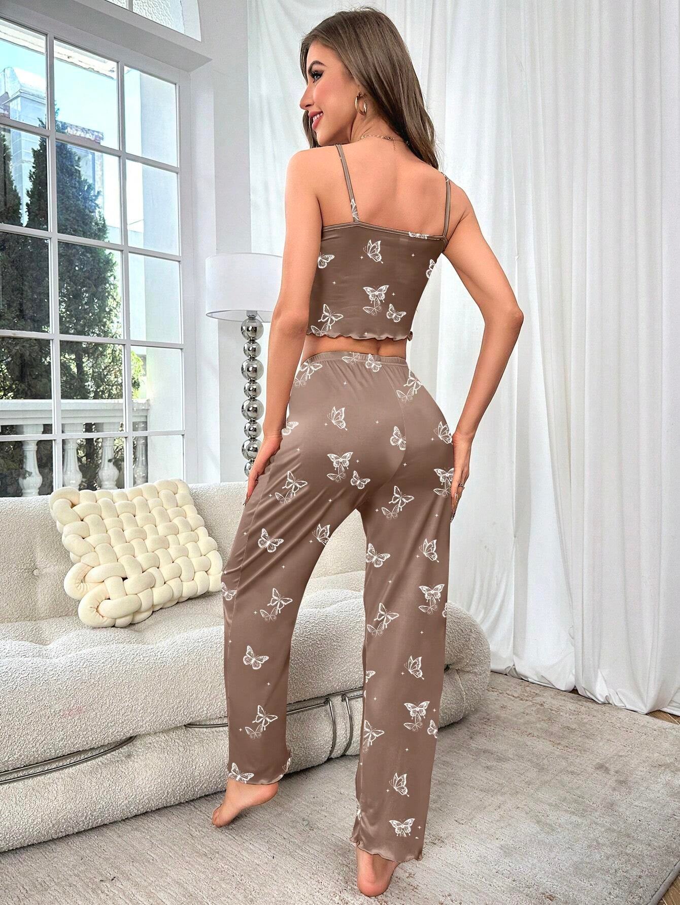 Butterfly Print Cami Top & Pants PJ Set