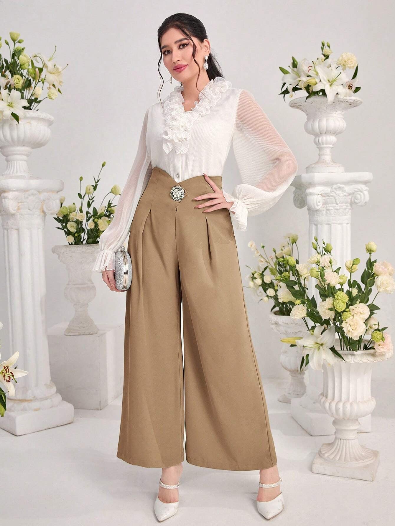 Modely Women'S High-Waisted Wide Leg Pants