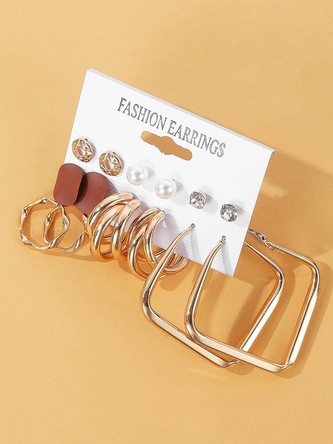 6Pairs/Set Faux Pearl Decor Earrings