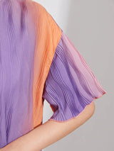 Mulvari Ombre Print Lettuce Trim Dress