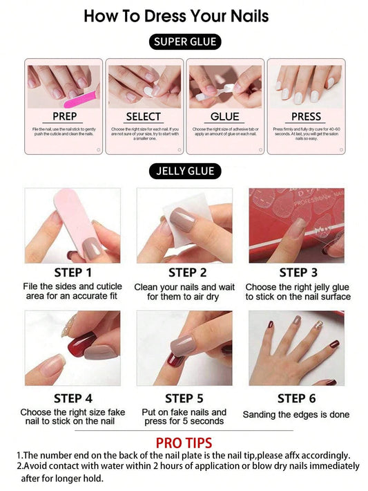 Elevate Your Style With,24Pcs Short Square Black Gradient Gradation Design Fake Nail Set,Contain 1Pcs Jelly Glue and 1Pcs Nail File, for Daily Wear by Women and Girls