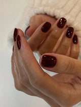 Instantly Upgrade Your Look with 24Pcs Short Coffin Red Matte Solid Fake Nail & 1Sheet Tape & 1Pc Nail File