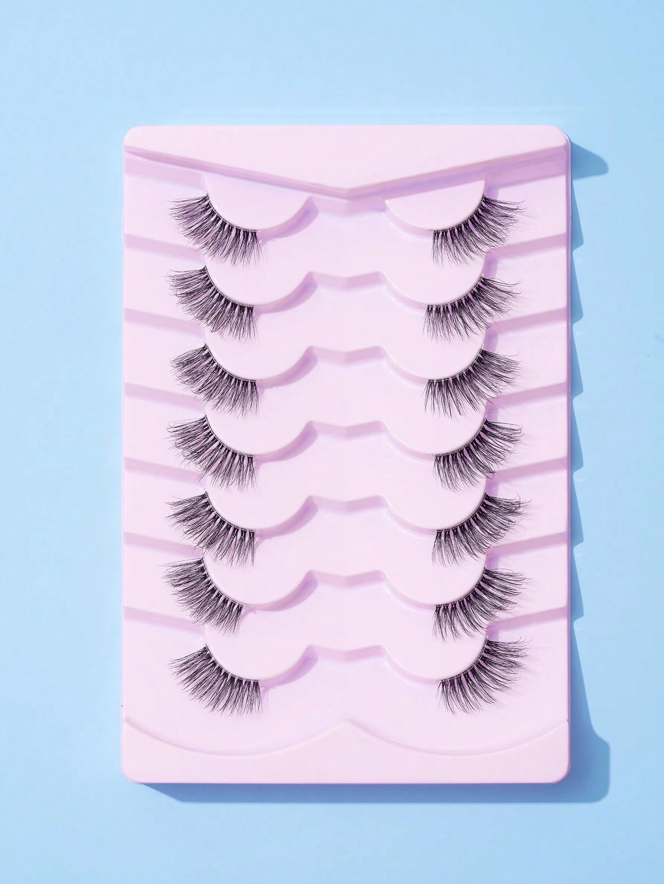 7Pairs/Set Natural Long 3D Crossed Transparent Stem False Eyelashes 5-13Mm