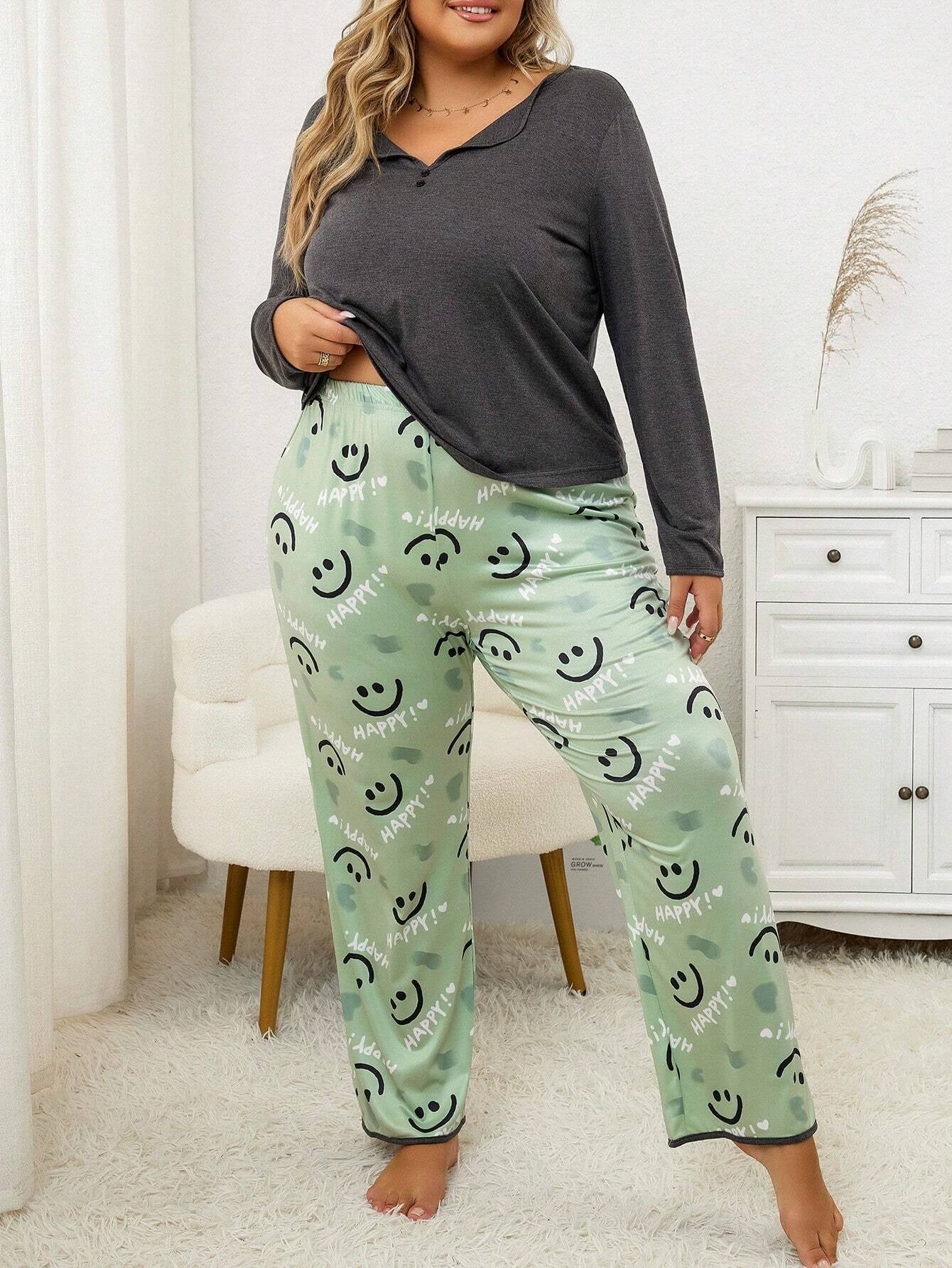 Plus Cartoon Graphic PJ Set