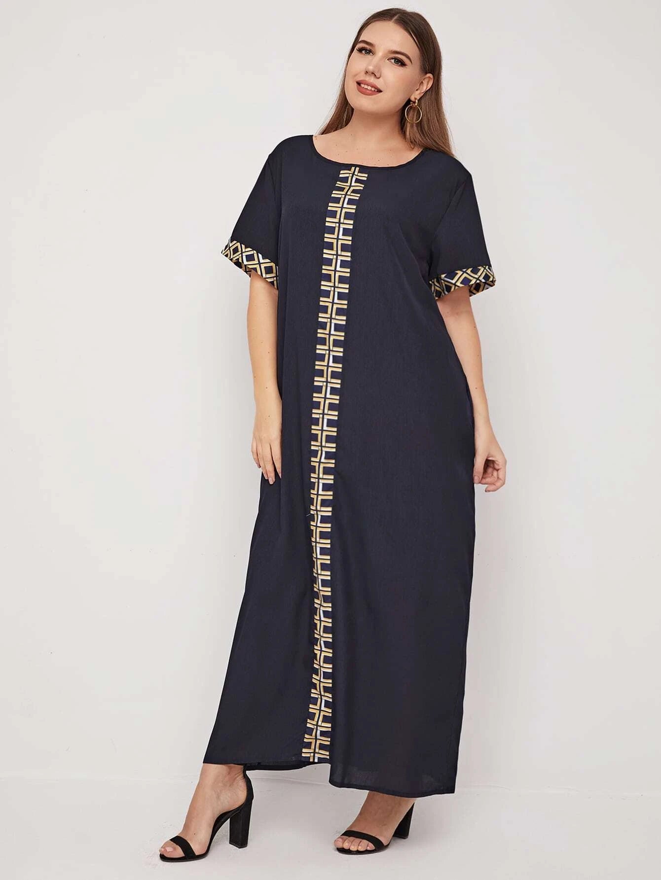 Najma plus Hidden Pocket Geo Print Tunic Dress