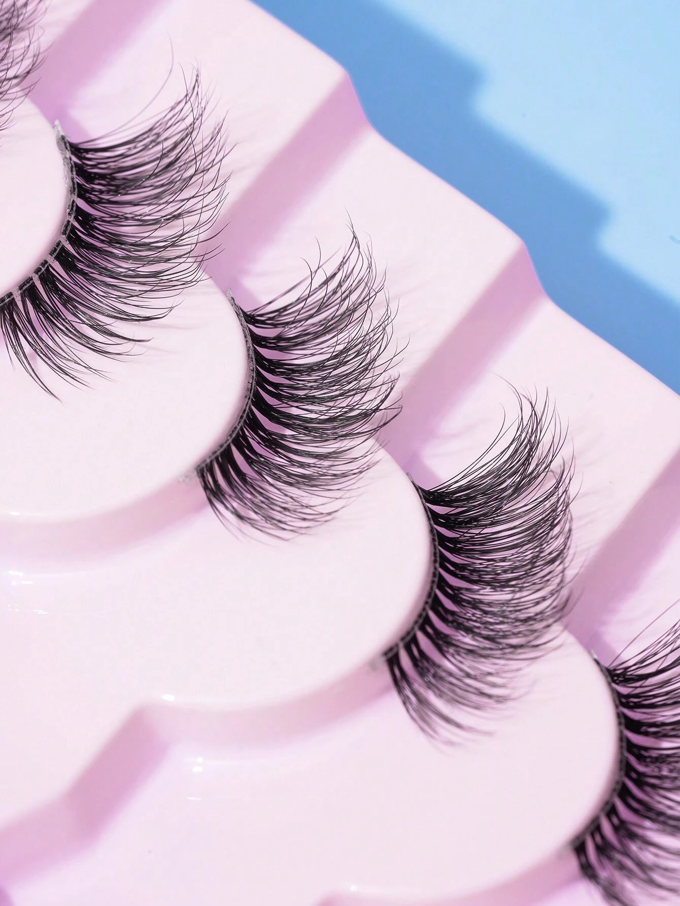 7Pairs/Set Natural Long 3D Crossed Transparent Stem False Eyelashes 5-13Mm