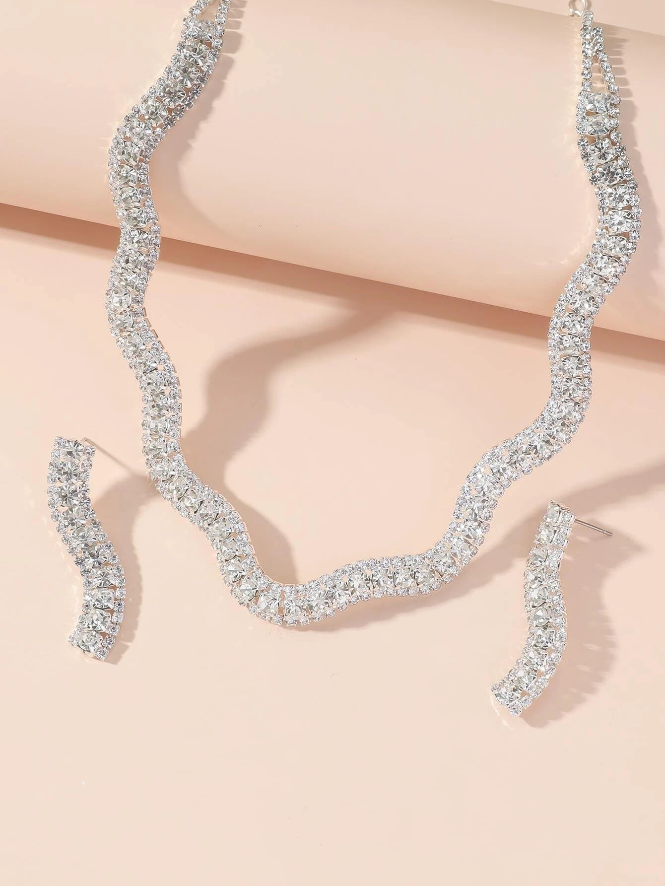 3Pcs/Set Rhinestone Decor Jewelry Set