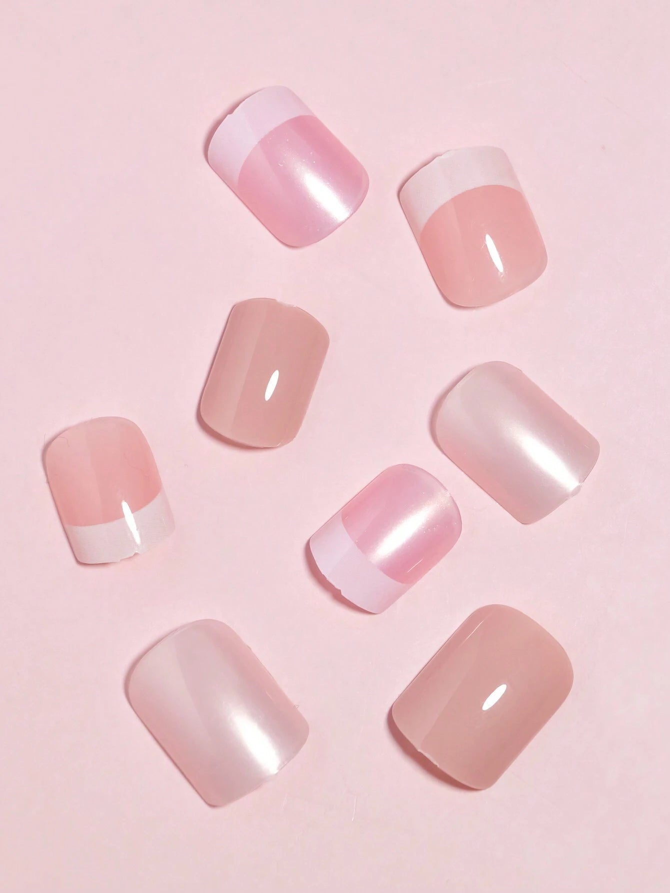 96Pcs(4Colors) Short Square Press on Nails Acrylic Short Fake Nails Full Cover Black and White French Designs Shiny Glue on Nails False Nail as Gift for Women and Girls with Storage Box