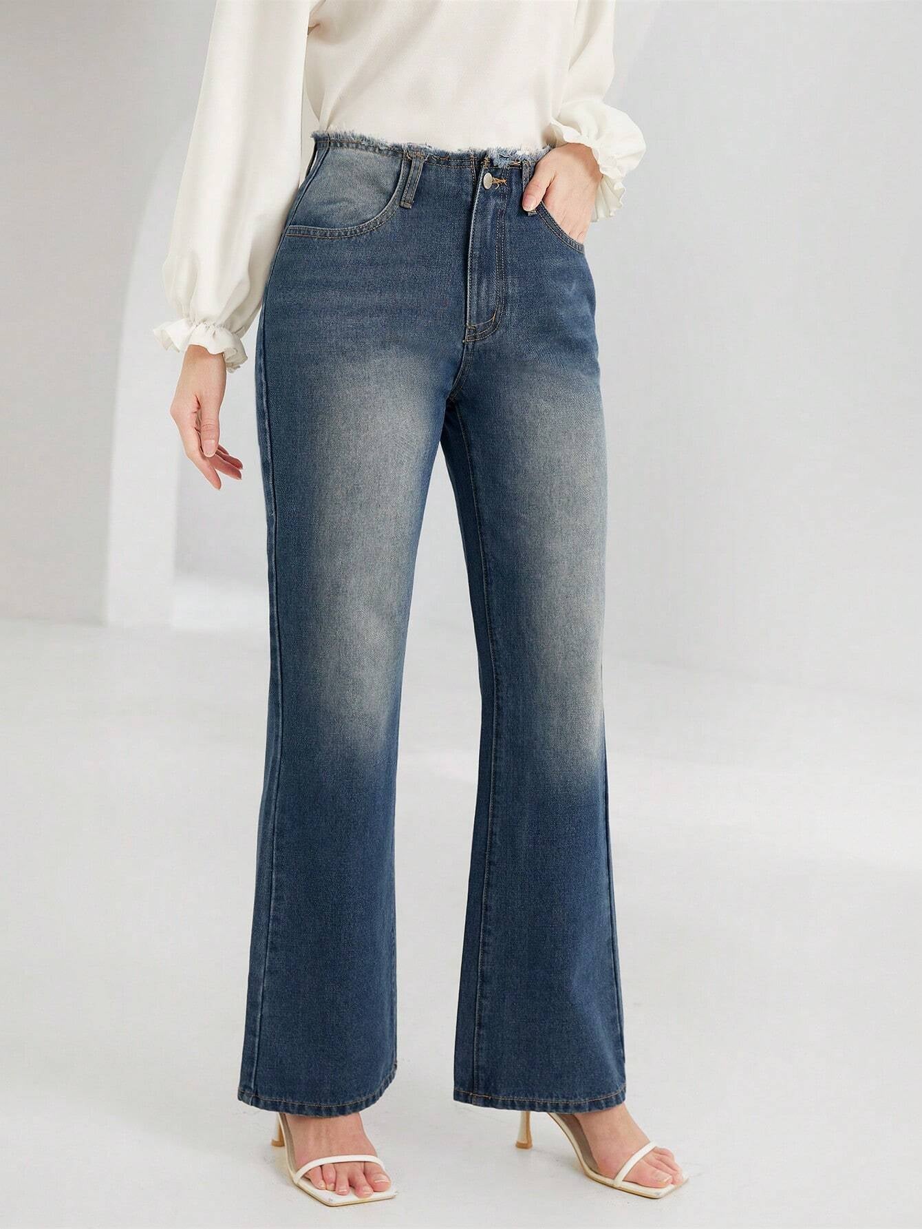 Privé Raw Trim Flare Leg Jeans