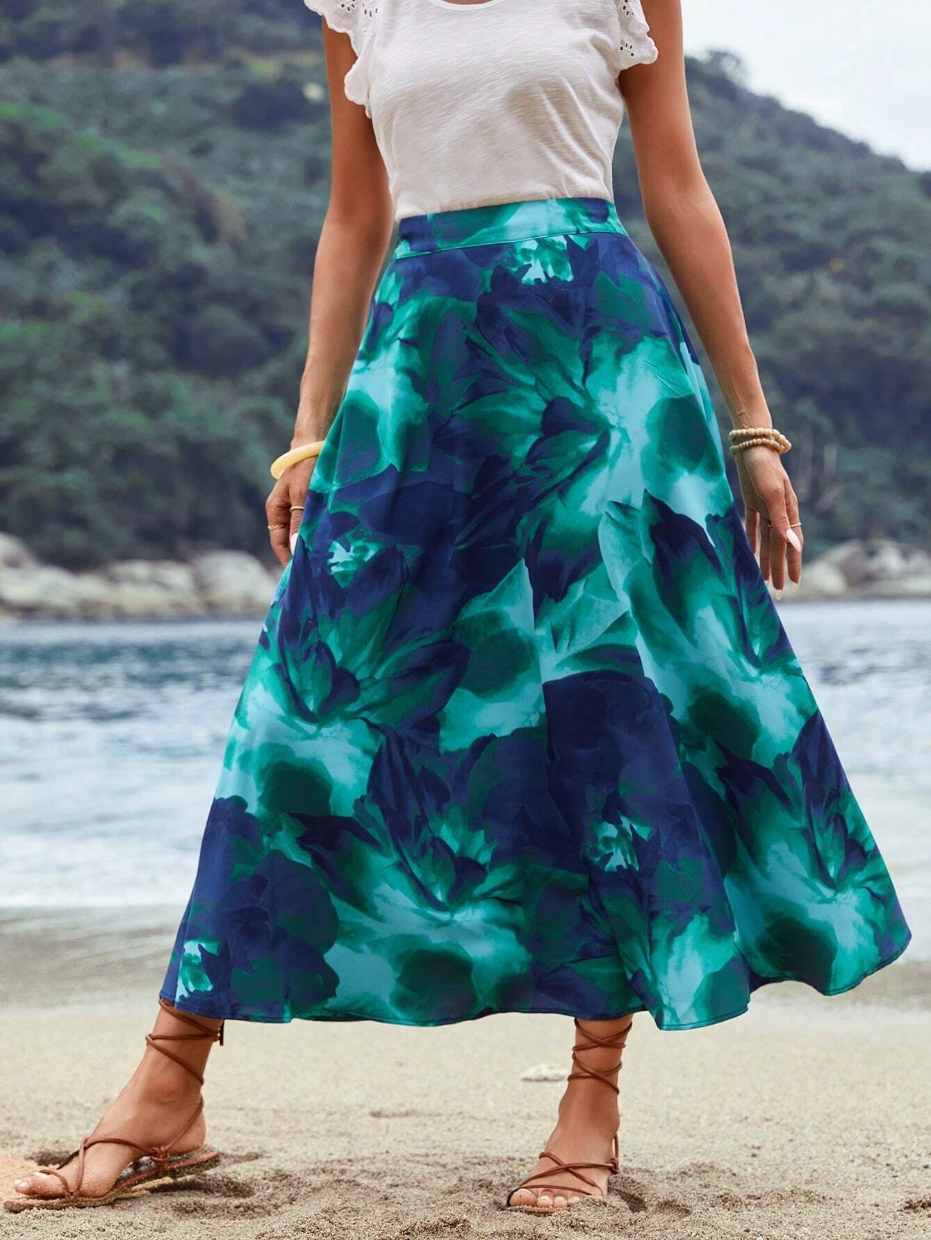 Full Printed Maxi Skirt