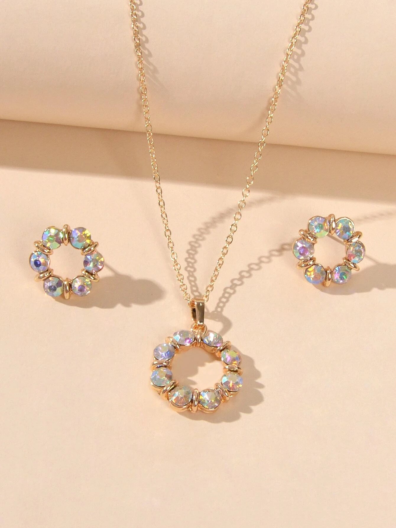 3Pcs/Set Glamorous Cubic Zirconia Water-Drop Decor Jewelry Set for Women for Daily Decoration