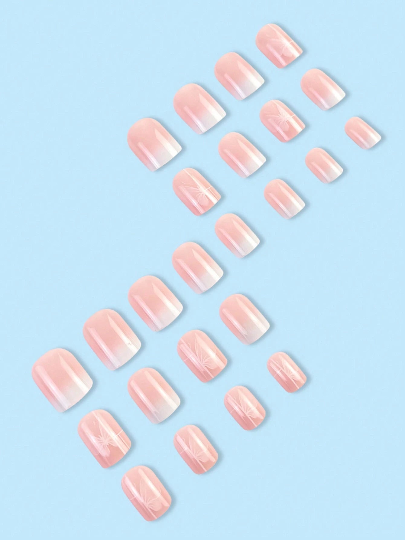 24Pcs Short Minimalist Solid Color False Nails Set for Nail Art Including Red Nails, 1Pc Jelly Glue and 1Pc Nail File