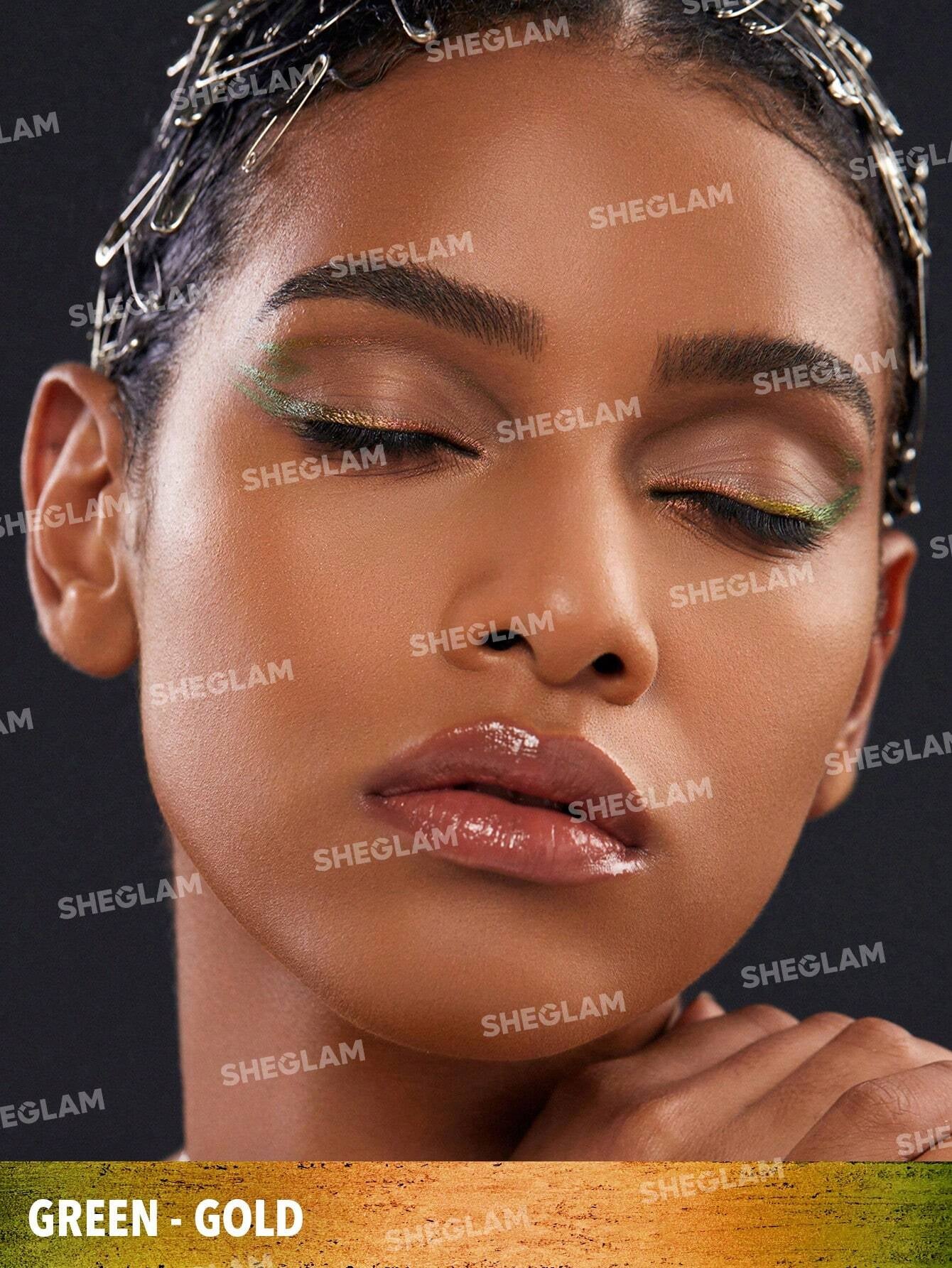 SHEGLAM Chroma Zone Multichrome Gel Liner-Subliminal Waterproof Shimmer Eyeliner Pencil Sweat-Proof Highly Pigmented Green Gold Cream Eyeliner Black Friday Winter Trending Y2K Eyeliner