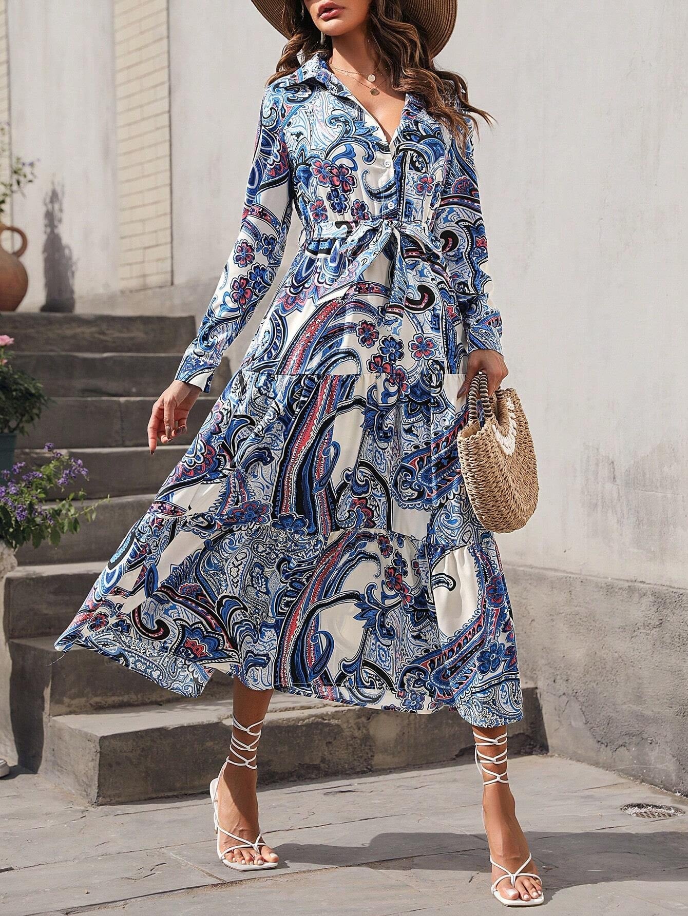 Clasi Paisley Print Vacation Dress