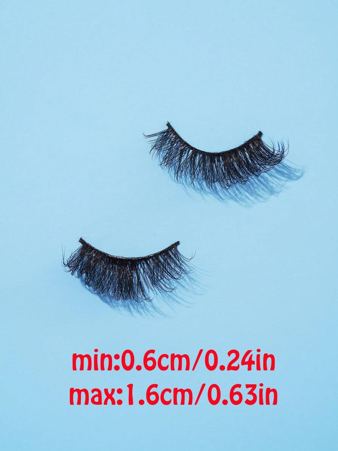 7Pairs/Set Natural Long 3D Crossed Transparent Stem False Eyelashes 5-13Mm