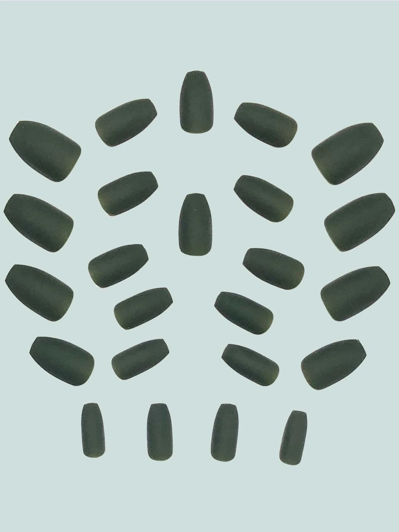 24Pcs/Set Medium Long Almond-Shaped Matte Solid Color Full Cover False Nails for Women and Girls