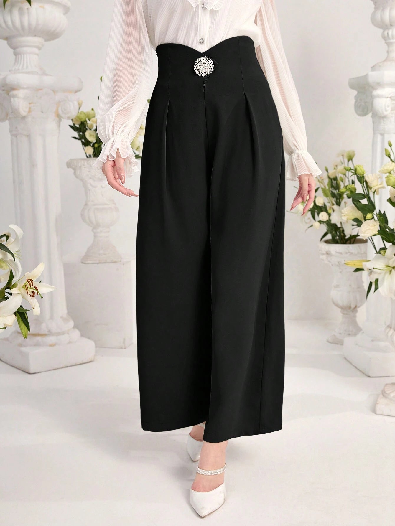 Modely Women'S High-Waisted Wide Leg Pants