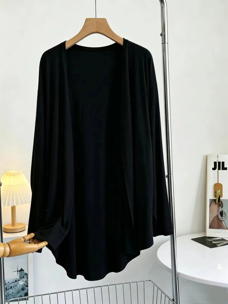 SHEIN Franclia كارديجان نسائي خفيف بلون أسود