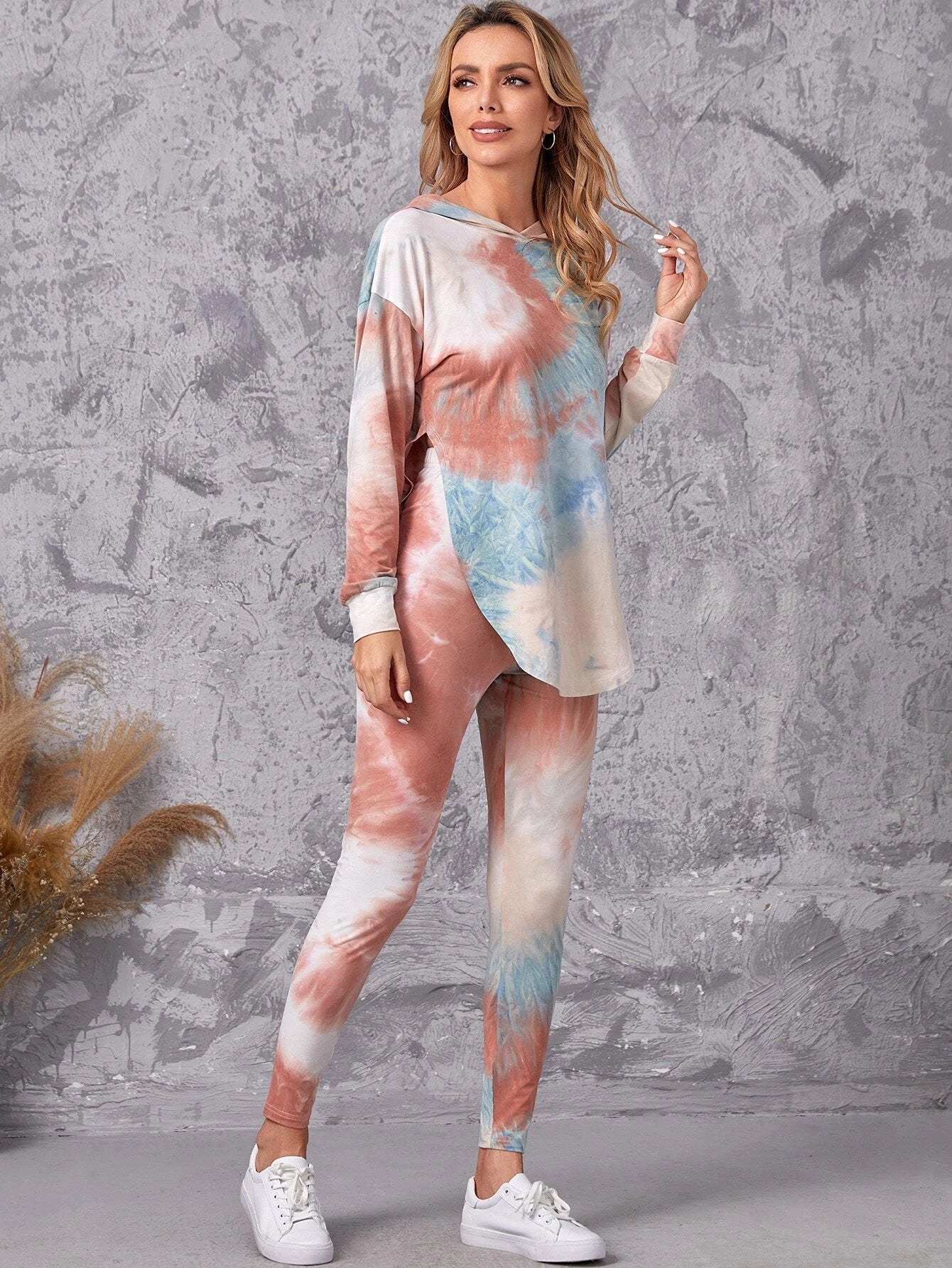 EMERY ROSE Tie Dye Hoodie and Leggings Set