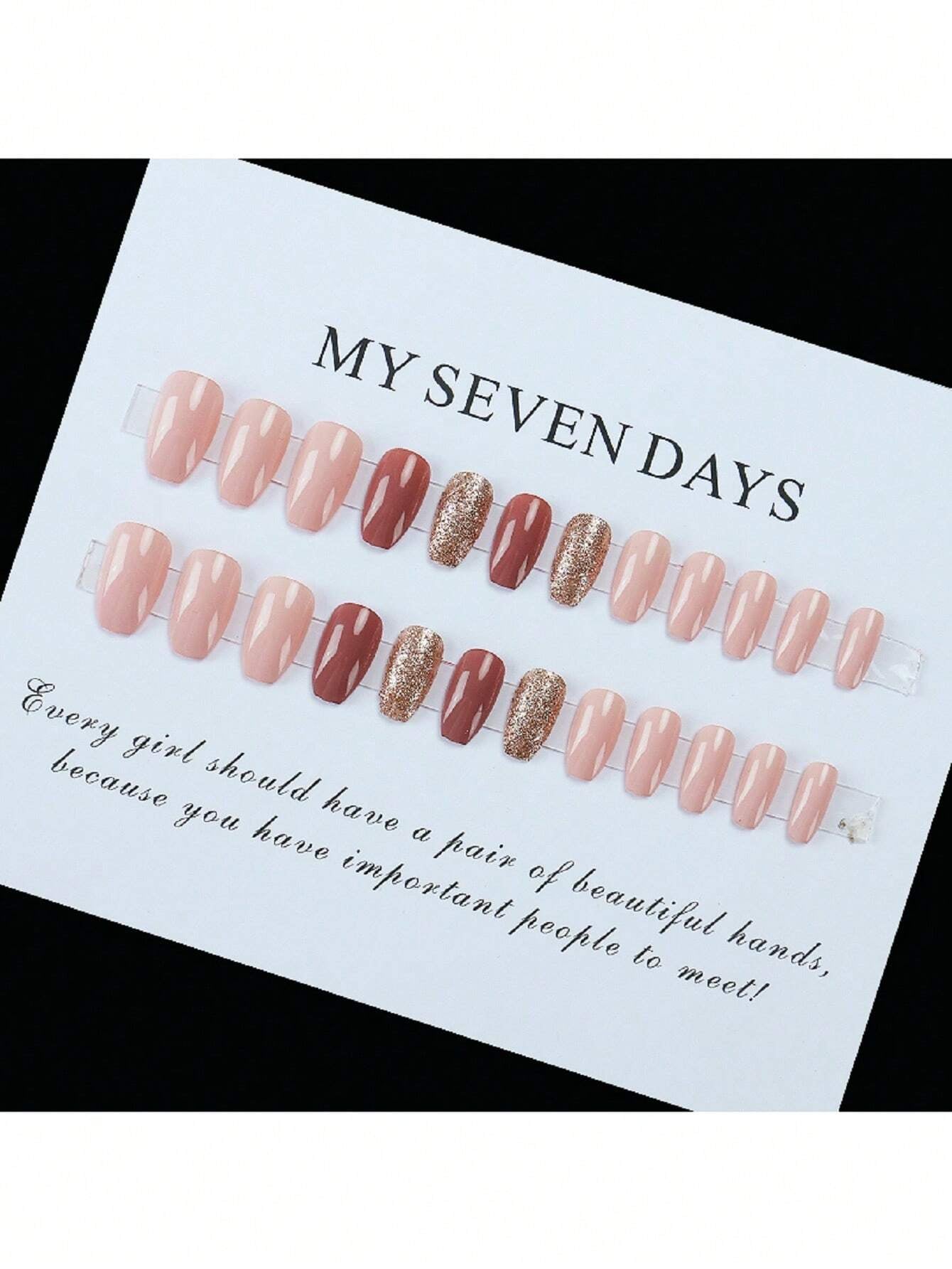 Instantly Elevate Your Style with 24Pcs Ballet Shape Short-Length Nude Color, Pearl-Luster, Glitter Nail Stickers (Japanese Style) + 1Pc Jelly Glue + 1Pc Nail File Suitable for Party, Dance, and Daily Wear