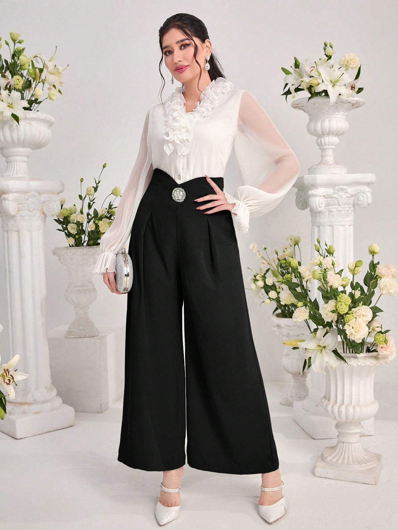 Modely Women'S High-Waisted Wide Leg Pants