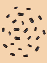 Get Glamorous with 24Pcs Short Square Black Solid Glossy Fake Nail & 1Sheet Tape & 1Pc Nail File