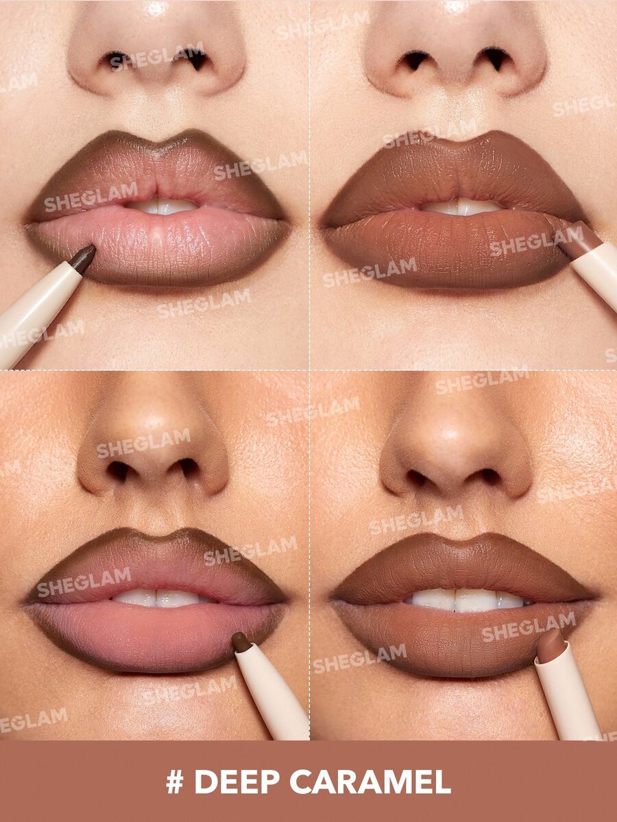 SHEGLAM Deep Caramel  قلم أحمر شفاه وآيلاينر 2 في 1
